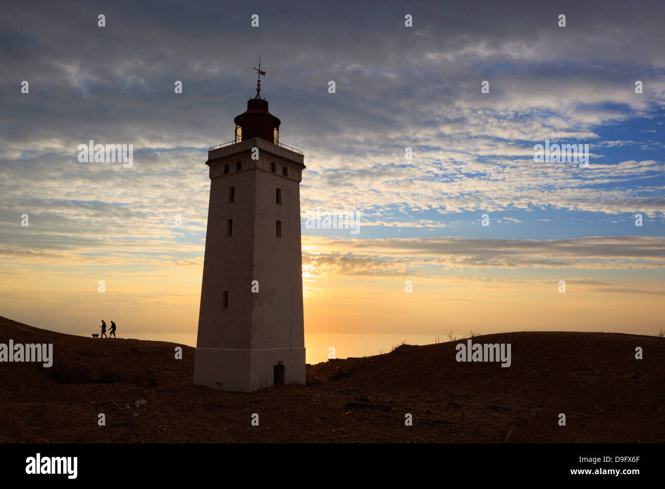 Rubjerg Knude Fyr (lighthouse) buried by sand drift, Lokken, Jutland, Denmark, Scandinavia Stock Photo