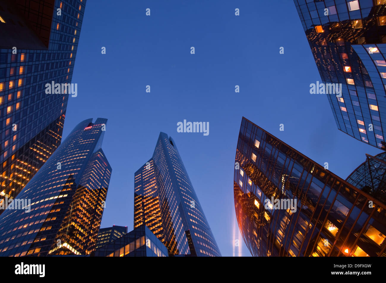High rise office buildings in the La Defense area of Paris, France Stock Photo