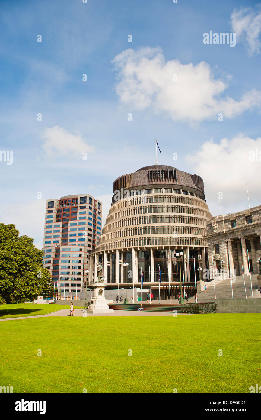 Beehive, the New Zealand Parliament Buildings, Wellington, North Island, New Zealand Stock Photo