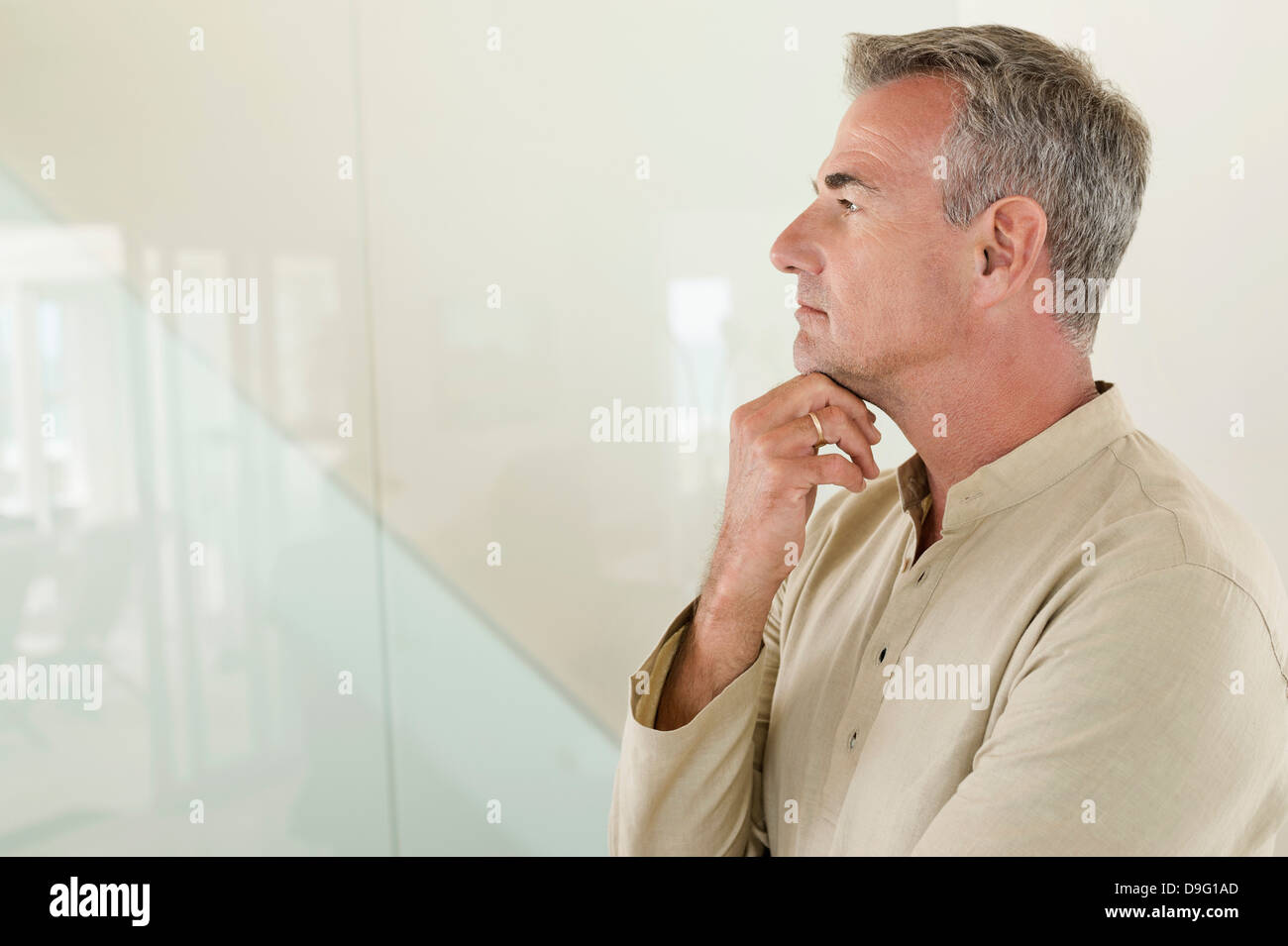 Senior caucasian man thinking hi-res stock photography and images - Alamy