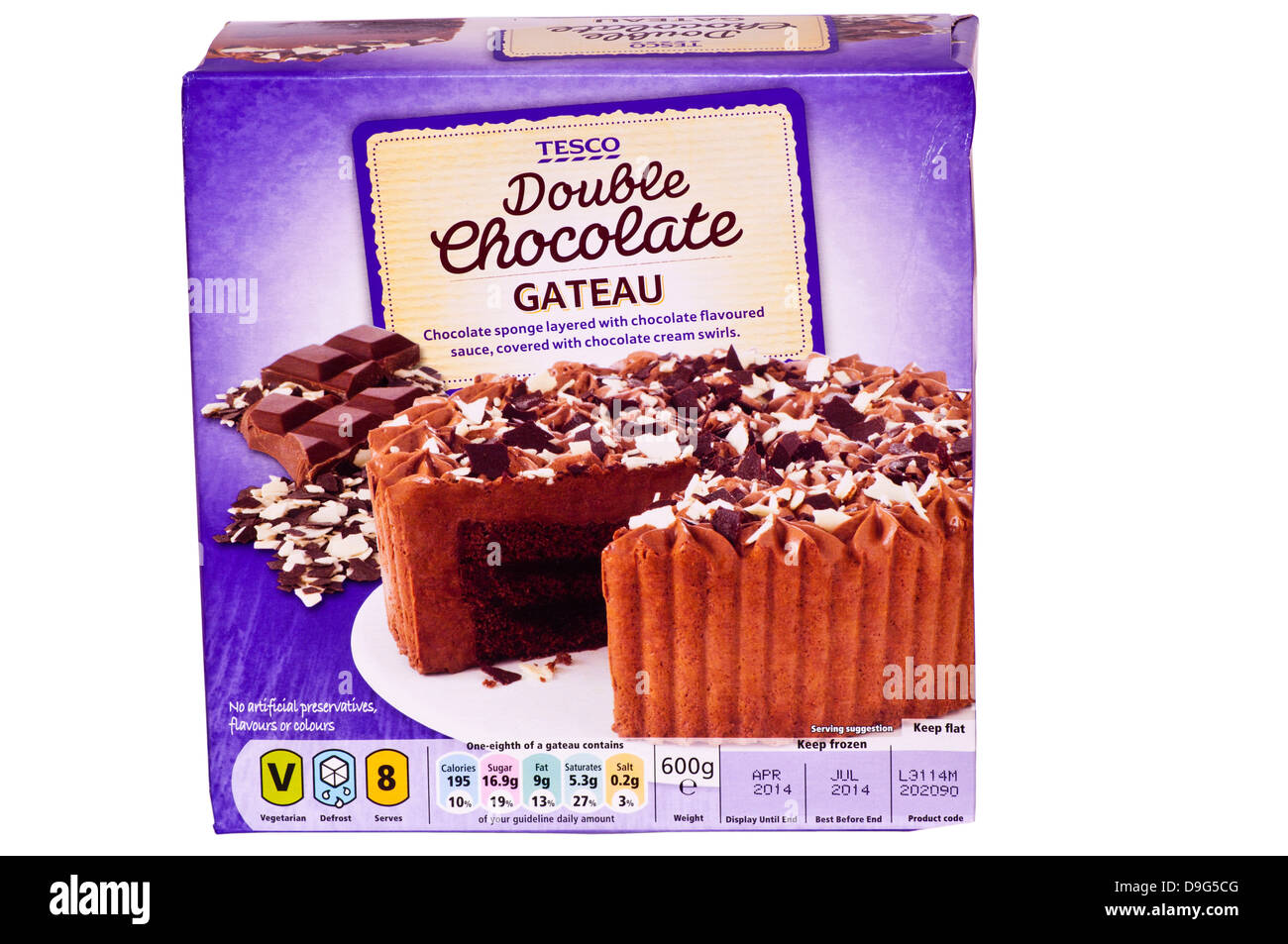 Box Of Tesco Double Chocolate Gateau Cake Stock Photo - Alamy