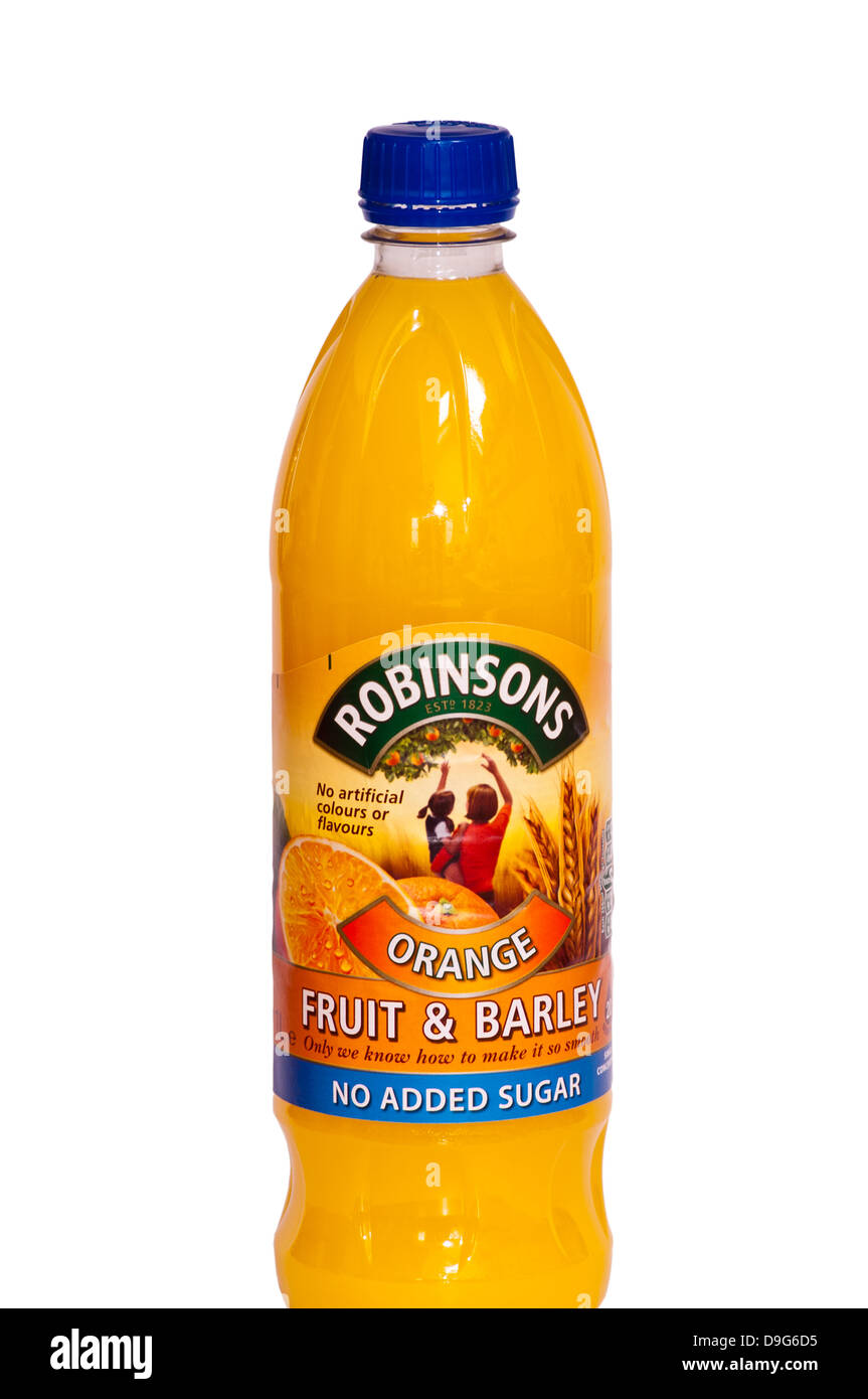 Plastic Bottle Of Robinsons Orange Squash Stock Photo