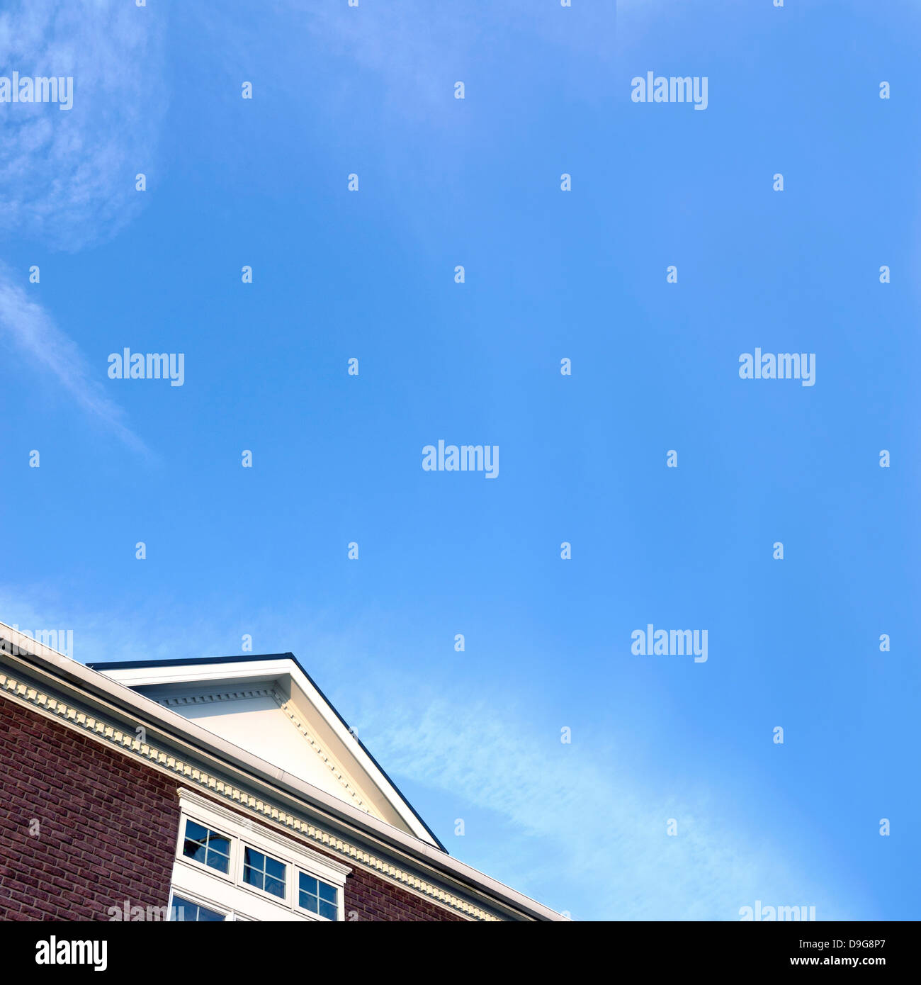 House rooftop and blue sky with clouds Stock Photo - Alamy
