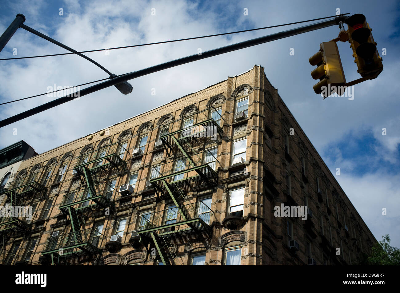 Bleecker St, Greenwich Village, New York City. facade, building, stairs, service, staircase Stock Photo