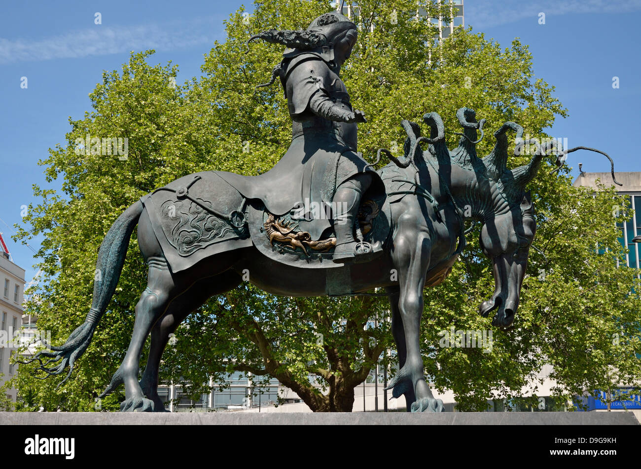 London, England, UK. Bronze statue: Genghis Khan (2112: Dashi Namdakov) Marble Arch Stock Photo