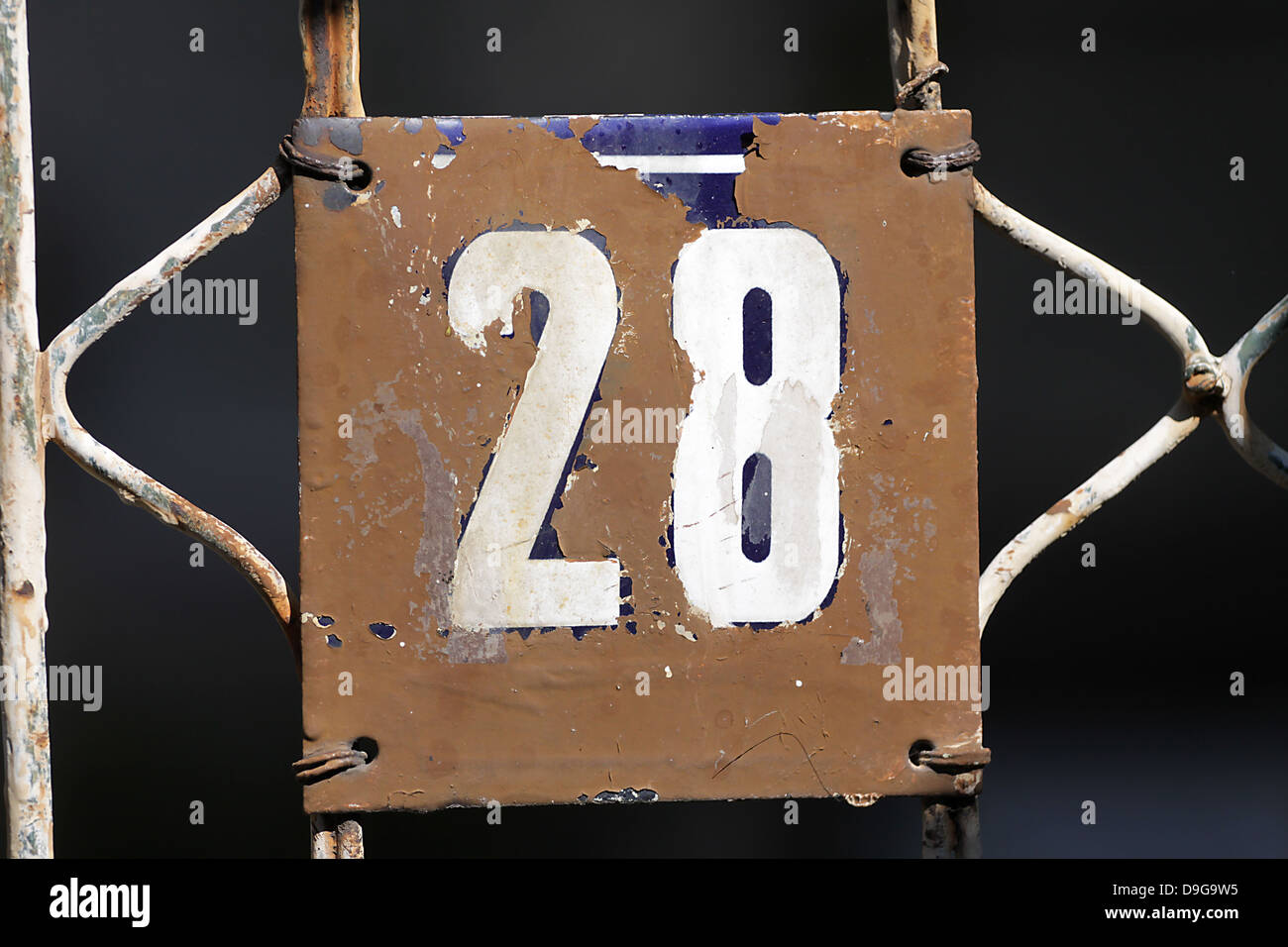 House numbers in different styles and colors (concept for real estate