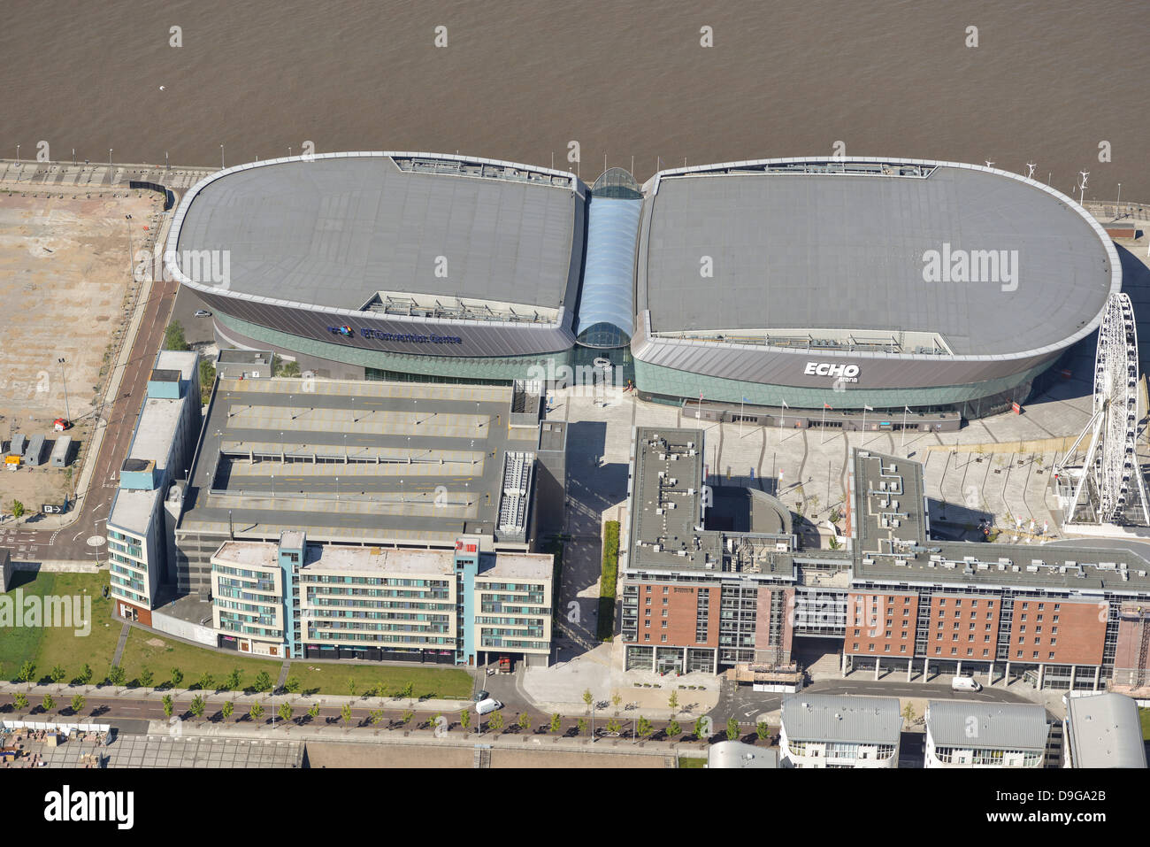 Aerial photograph of ACC Liverpool Stock Photo