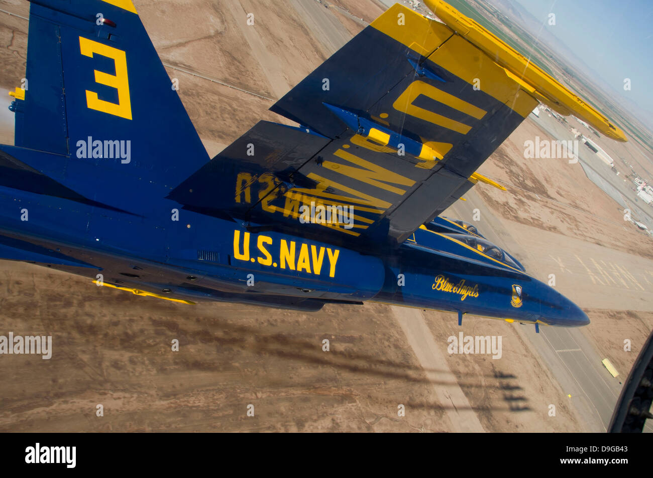 The Blue Angels perform over El Centro, California. Stock Photo