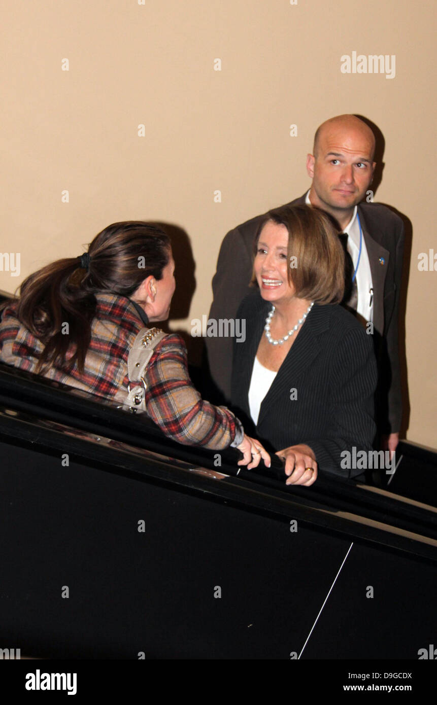 Nancy Pelosi arrives at the Landmark E Street Cinema to attend a ...