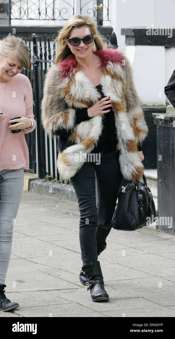 Kate Moss Out And About In West London With Friends London England