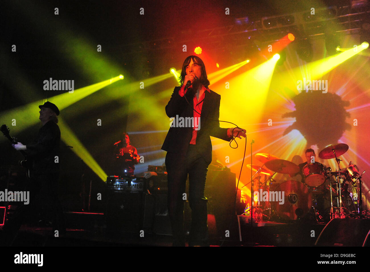 Bobby Gillespie,  of Primal Scream performing their Screamadelica Live tour  at the O2 Arena. Birmingham, England - 15.03.11 Stock Photo