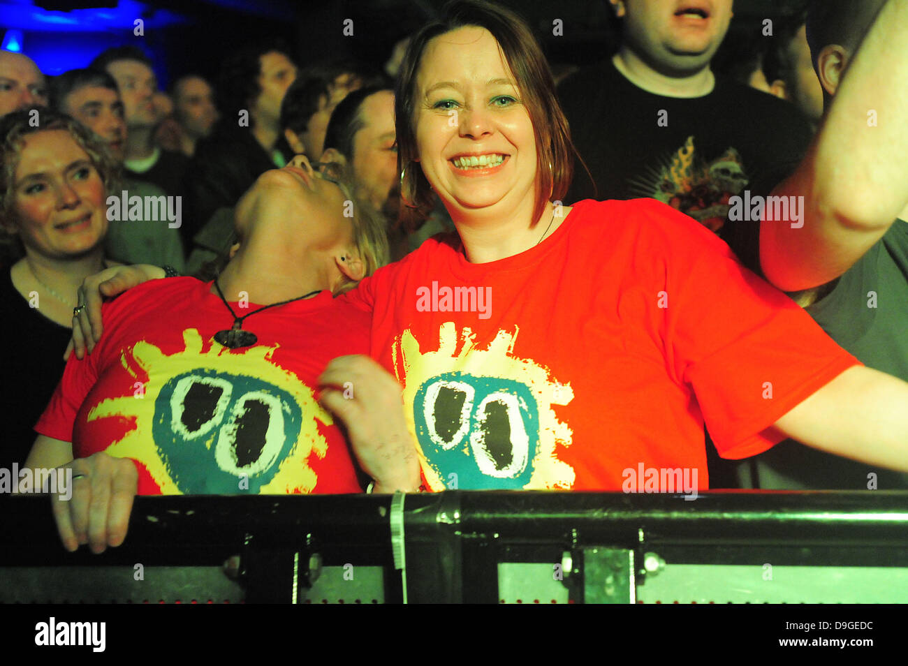 Fans, of Primal Scream performing their Screamadelica Live tour at the O2 Arena. Birmingham, England - 15.03.11 Stock Photo