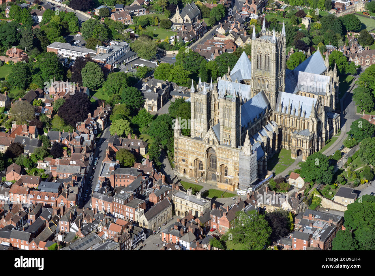 Aerial photograph of Lincoln Cathedral Stock Photo