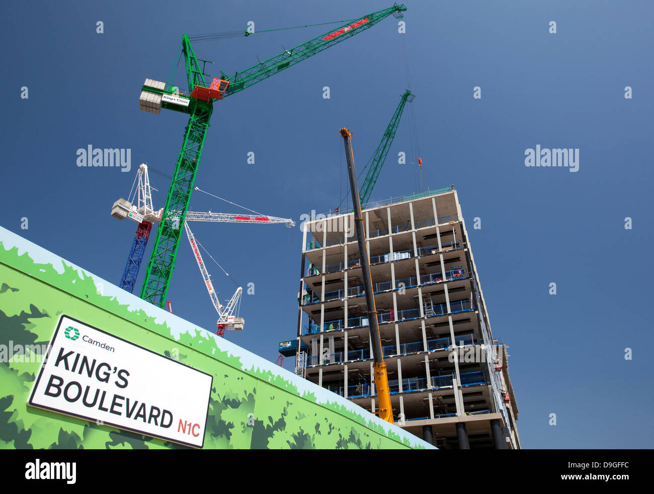 Construction work behind Kings Cross station, London Stock Photo Alamy