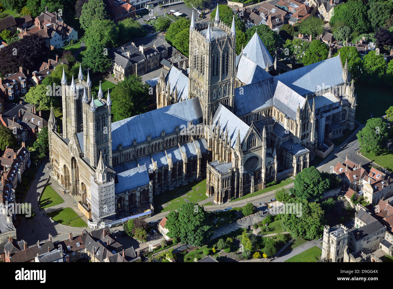 Aerial photograph of Lincoln Cathedral Stock Photo