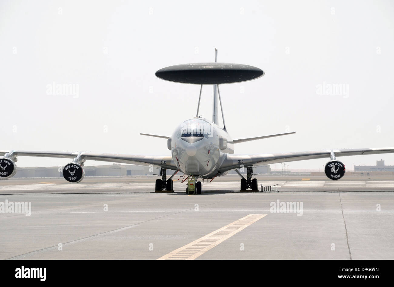 A U.S. Air Force E-3 Sentry airborne warning and control aircraft. Stock Photo