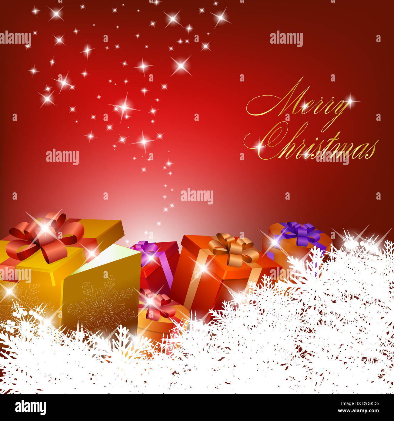 Abstract red christmas background with gift boxes. Vector eps10 ...