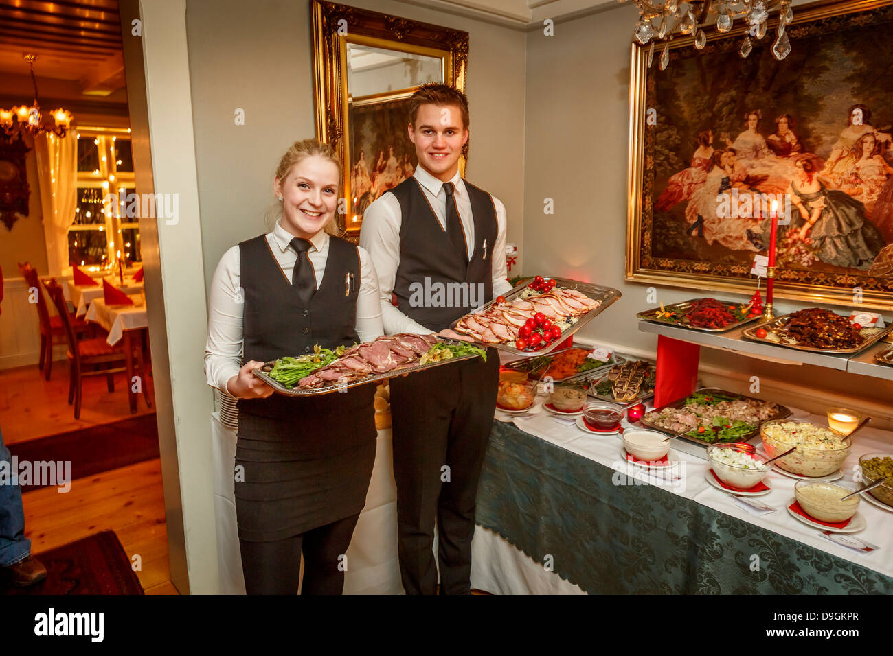 Christmas celebrations at Laekjarbrekka Restaurant, Reykjavik, Iceland