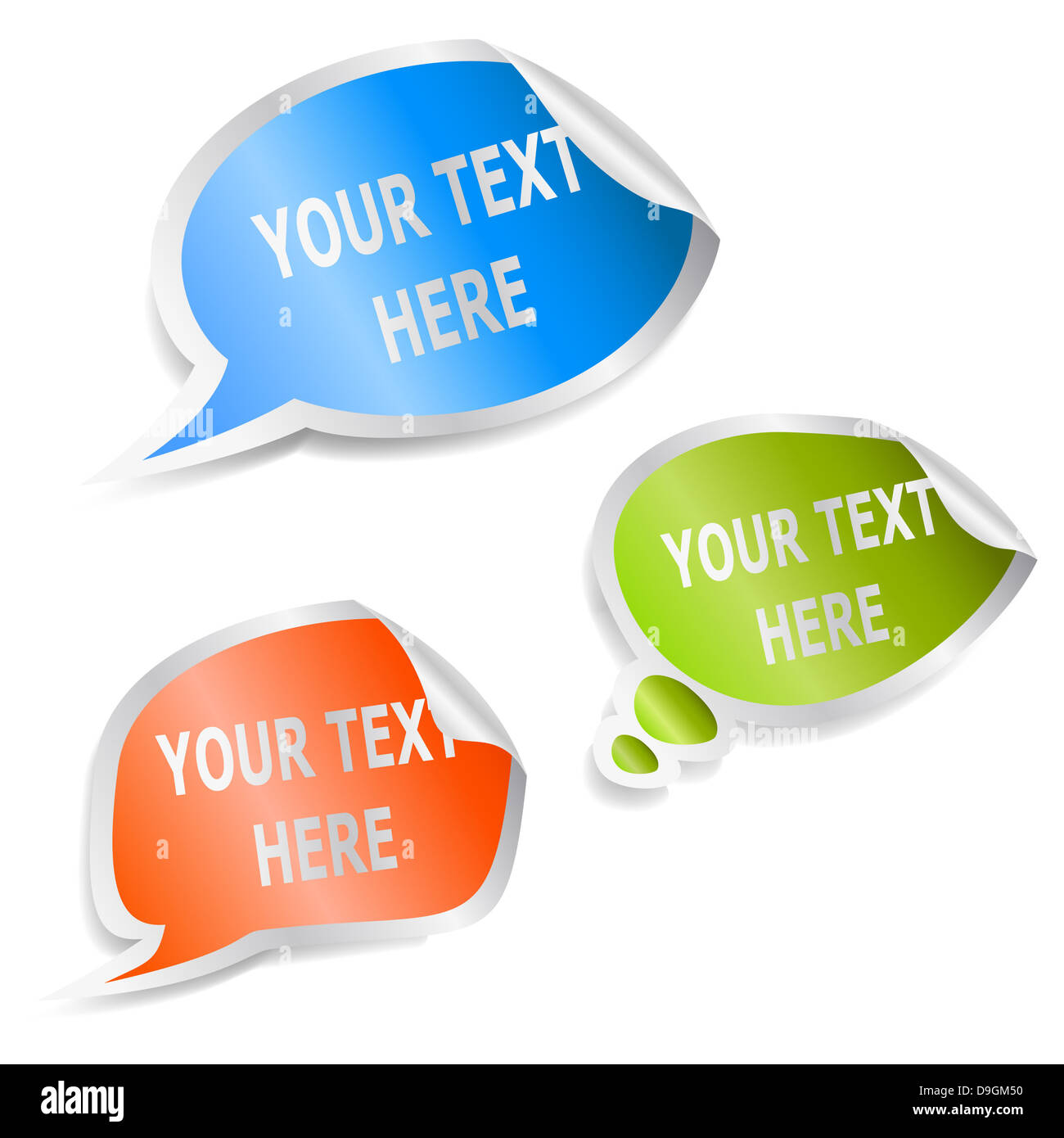 Set of speech bubble stickers. Vector eps10 illustration Stock Photo