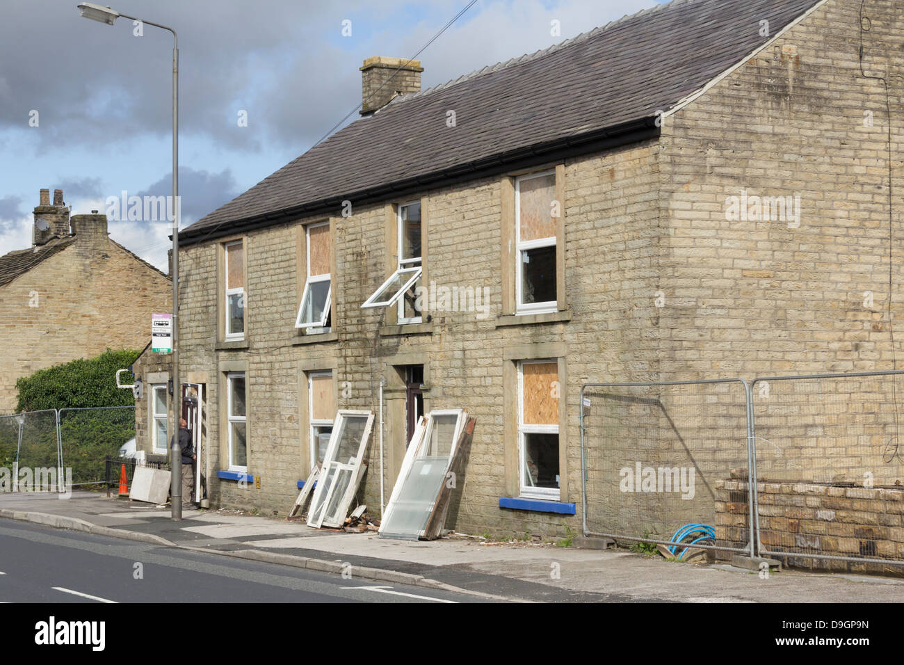 Windows and external doors being replaced in the building of the former
