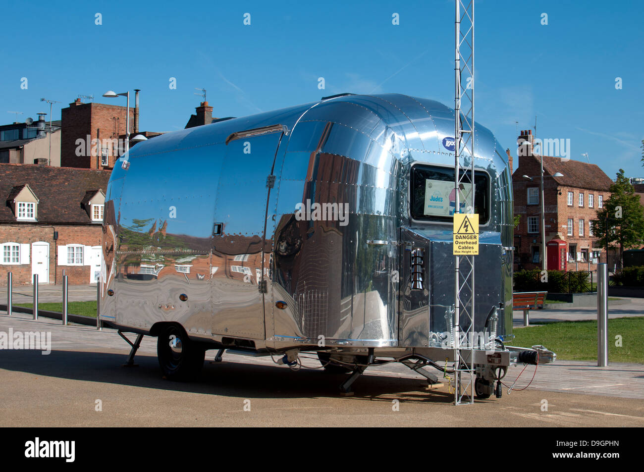 Retro Rocket aluminium caravan Stock Photo - Alamy