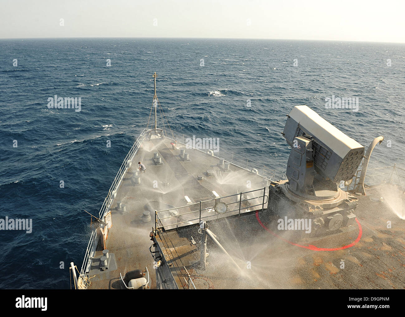 The countermeasure wash down sprinkler system aboard USS Gunston Hall