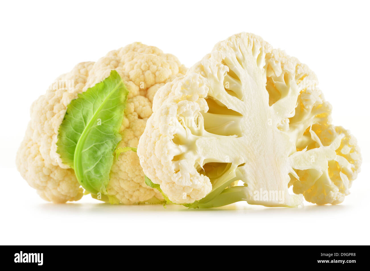 Raw cauliflower isolated on white Stock Photo