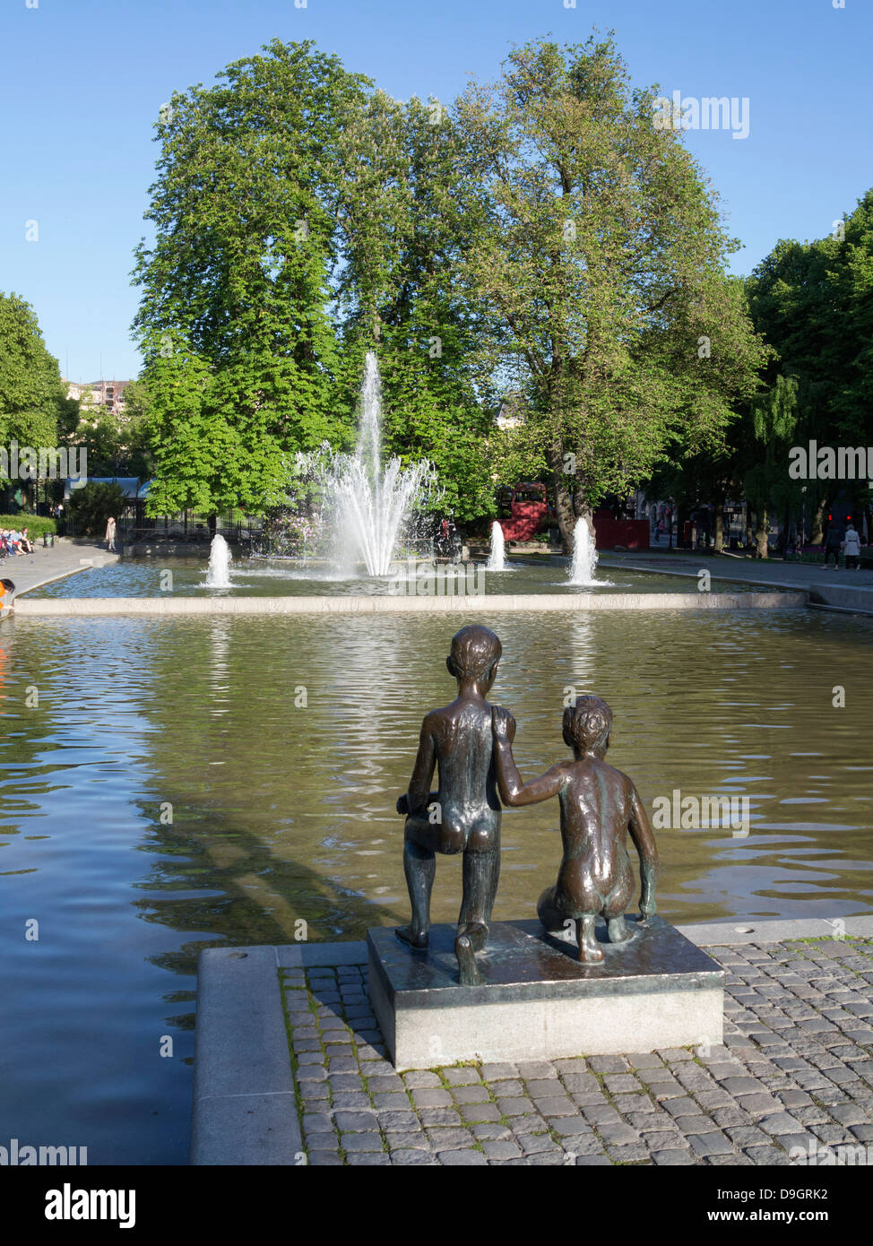 Oslo Spikersuppa park also known as Eidsvolls plass square in the city centre, Norway Stock Photo