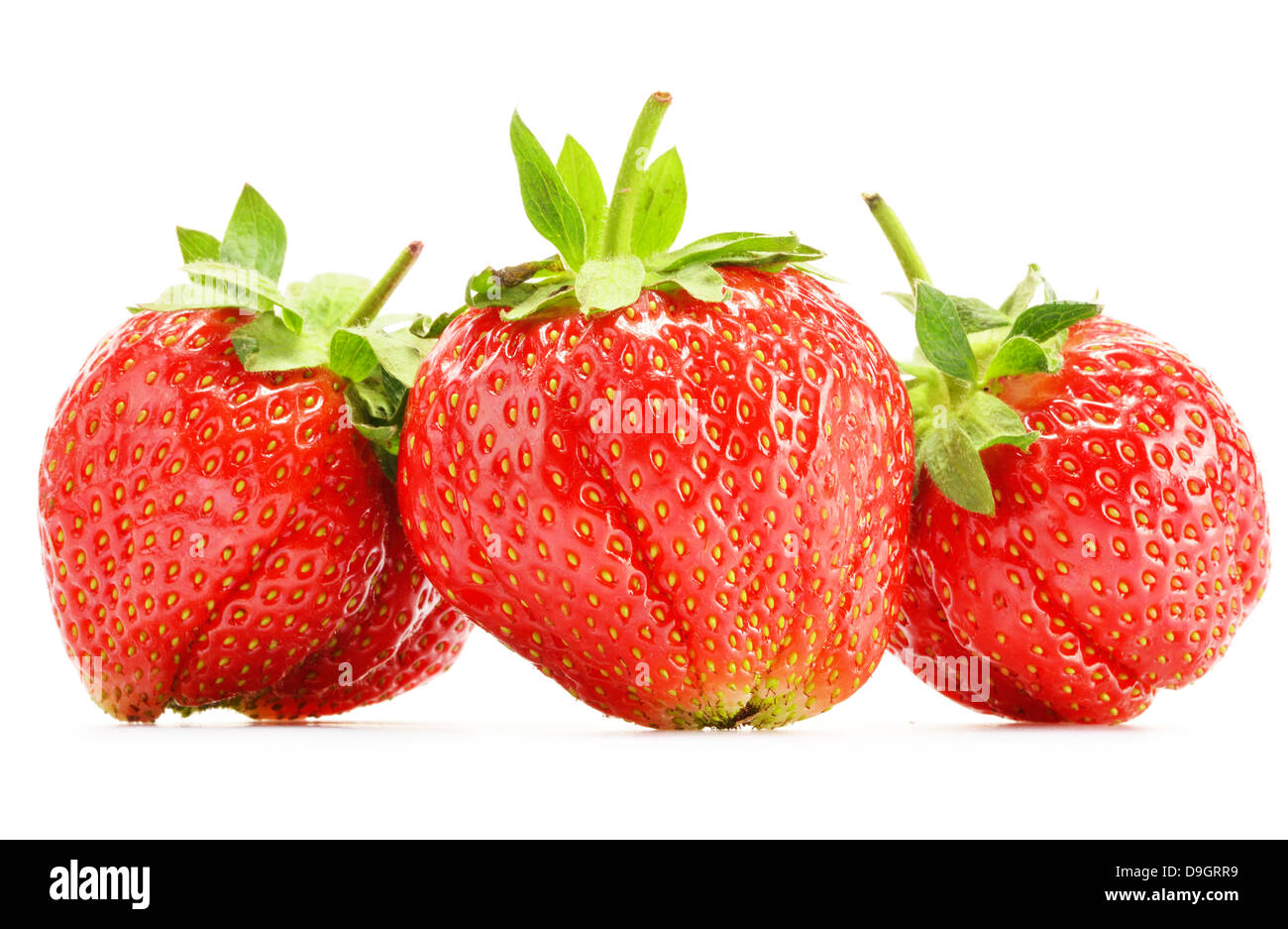 Fresh ripe strawberries isolated on white Stock Photo - Alamy