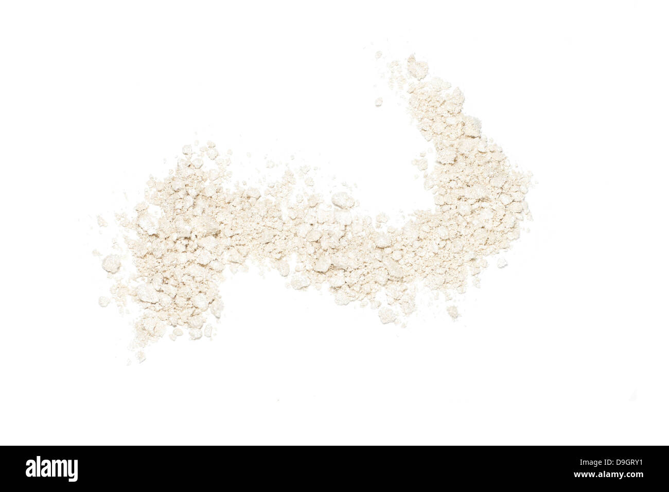 pile of loose white powder cut out onto a white background Stock Photo