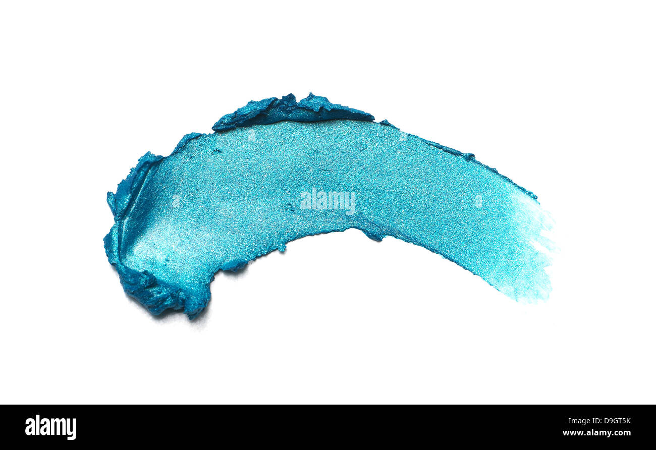 blue shimmer eyeshadow cut out onto a white background Stock Photo