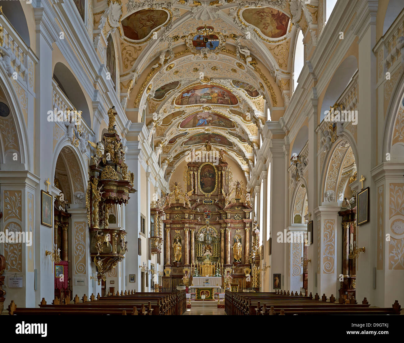 Interior view of Basilica Frauenkirchen, Burgenland, Austria Stock Photo