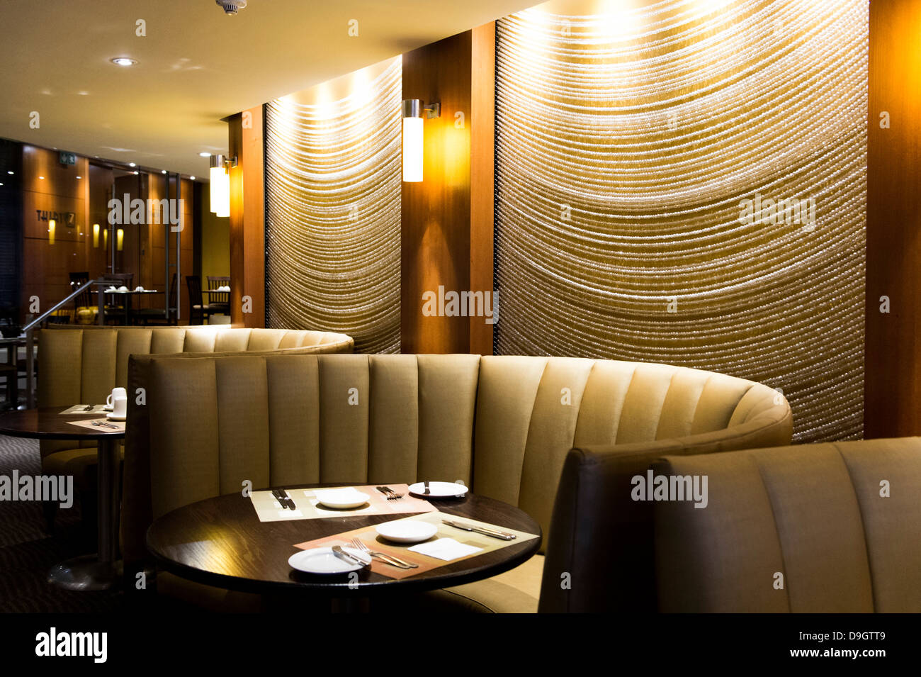 Dining booth in a restaurant Stock Photo
