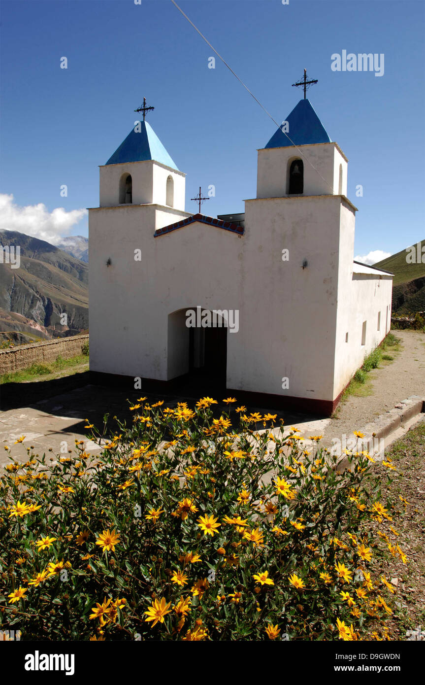 Church of Pueblo Viejo, a small village belonging to the department of Iruya. Stock Photo