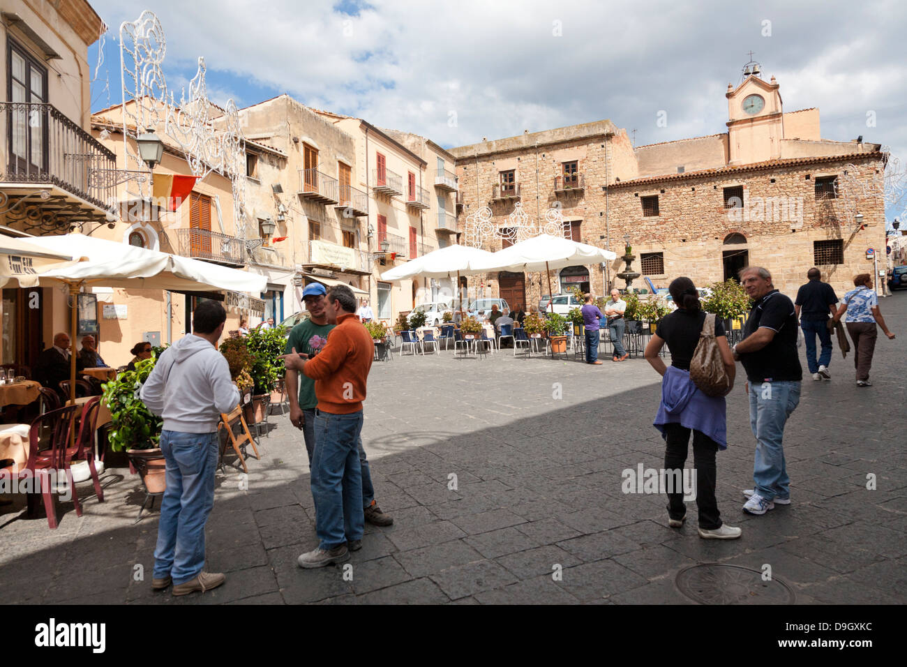 Piazza Margherita, Castelbuono, Sicily, Italy Stock Photo