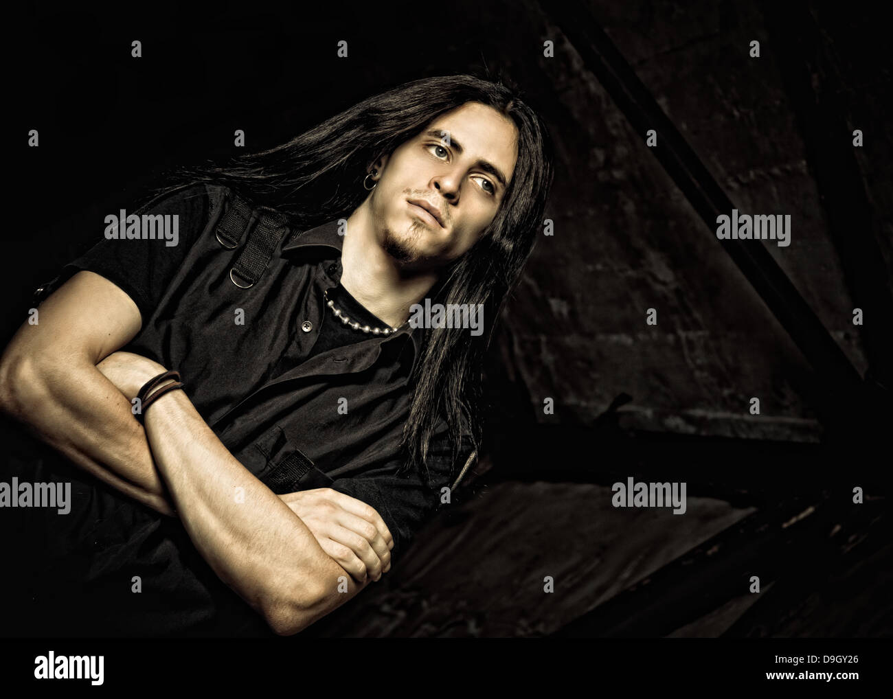 Handsome Boy Long Hair Looking Stock Photos Handsome Boy Long