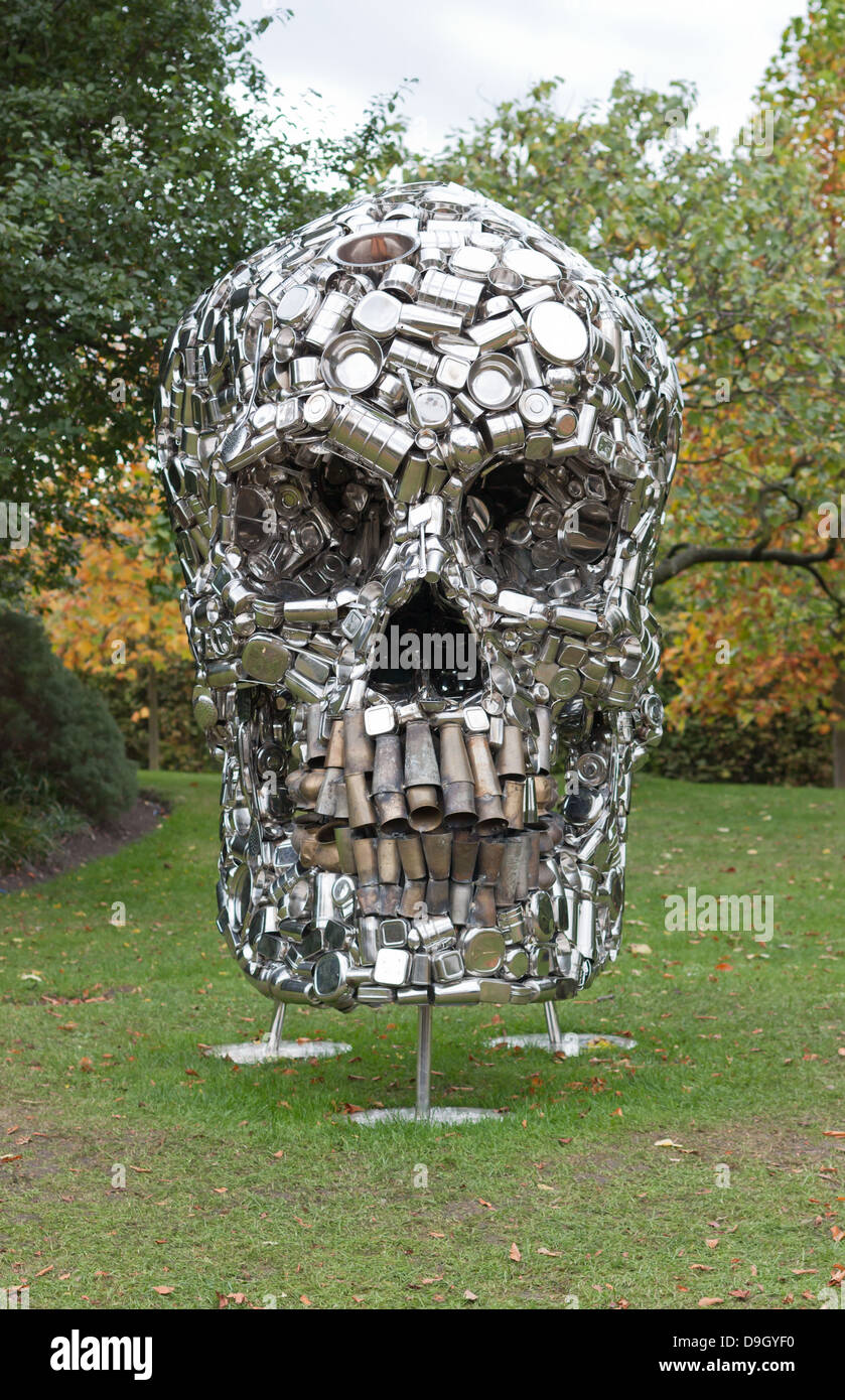Mind Shut Down 2008 by Subodh Gupta. Displayed in Regent's Park as part of the Frieze Art Fair. Stock Photo