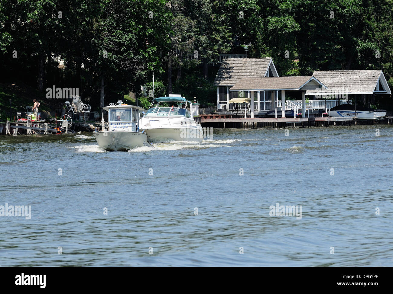 Waterfront along the Fox River Stock Photo Alamy