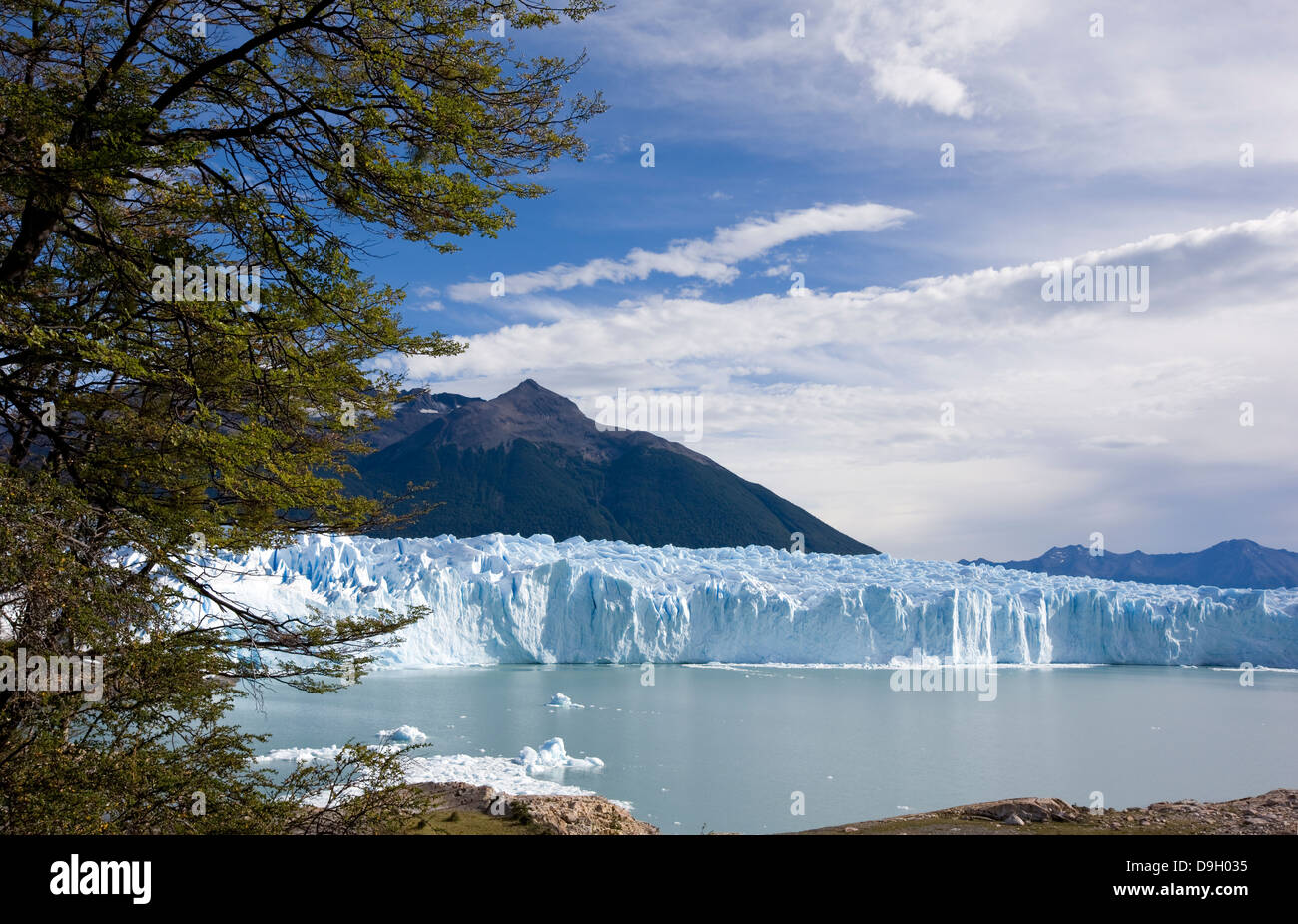 Perito Moreno Glacier. This glacier originates from the Southern Patagonian Ice Field. Stock Photo