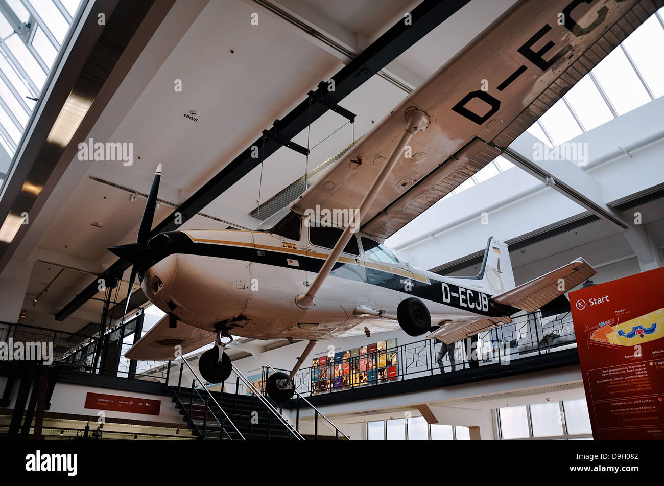 A Cessna 172 aircraft in Deutsches Technik Museum. Berlin, Germany Stock Photo
