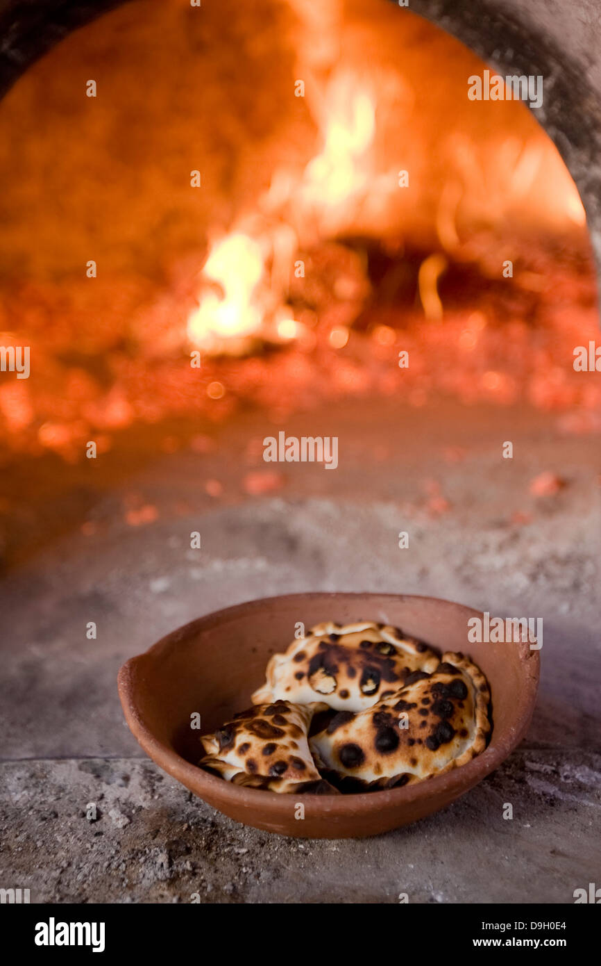 Andean cuisine, baked meat pie, one of the typical dishes of the Andean region in Argentina Stock Photo