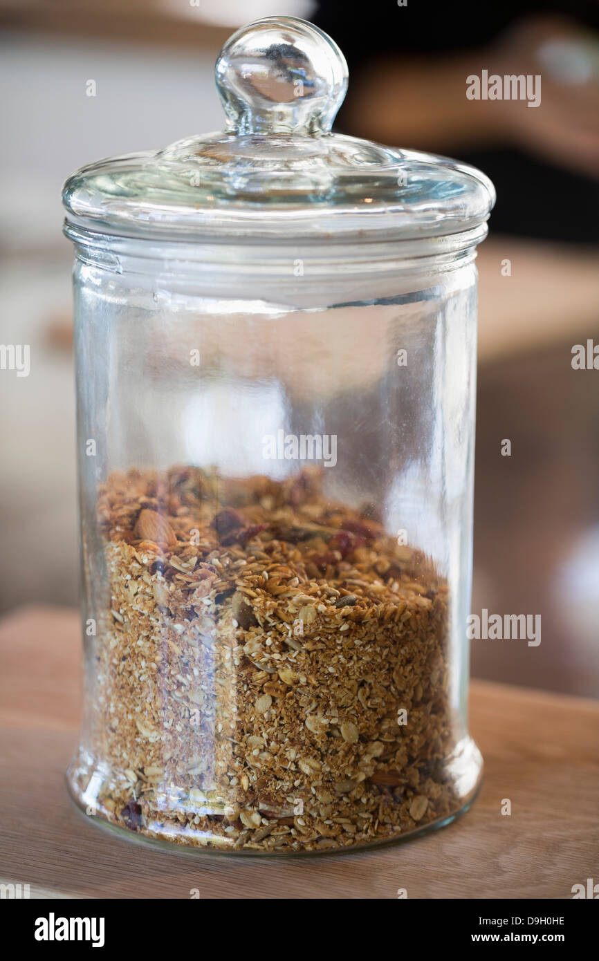 Food in a jar at a kitchen counter Stock Photo Alamy