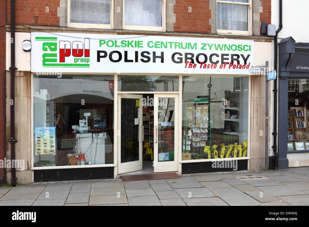 Polish grocery store in Melton Mowbray, Leicestershire, England Stock Photo
