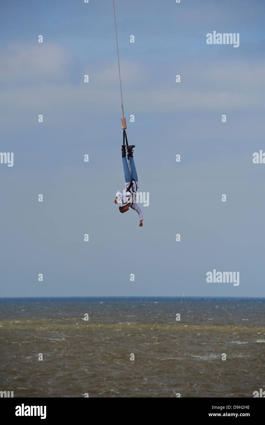 Bungee jumping from the pier, Scheveningen, The Hague (Den Haag), The