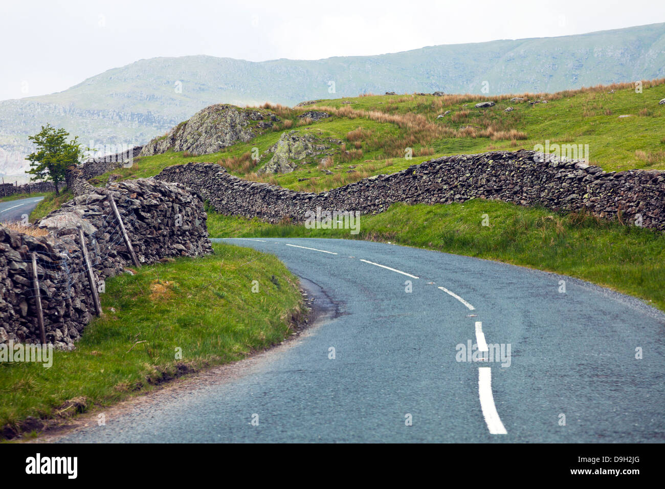 A592 Kirkstone pass Rothay Valley, Cumbria, Lake District National Park, Lakeland, UK, England Stock Photo