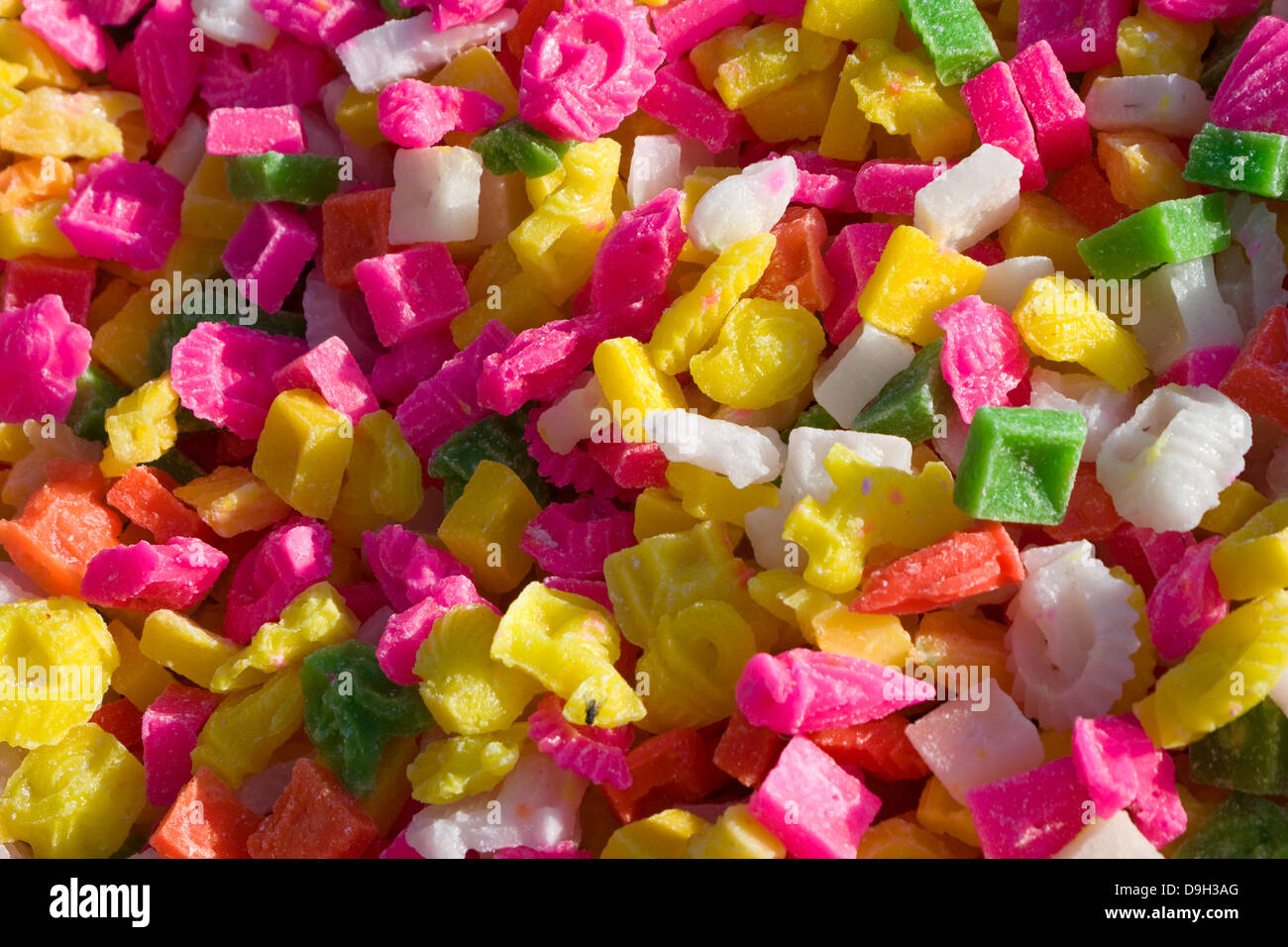 Asia, India, Karnataka, Mysore, Colourful sweets on the market Stock Photo