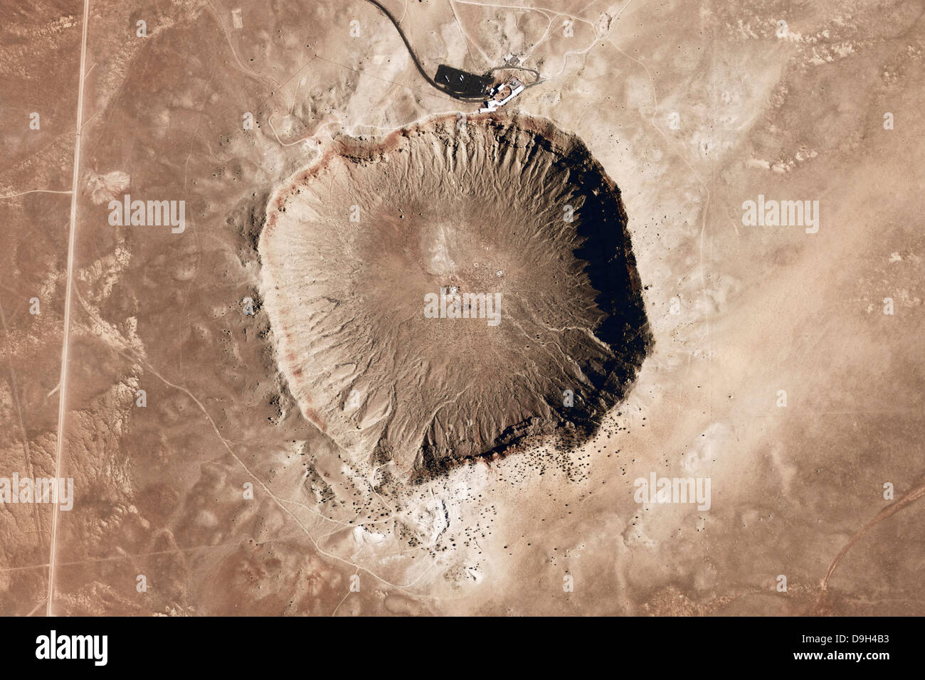 A meteorite impact crater in the northern Arizona desert of the United States. Stock Photo