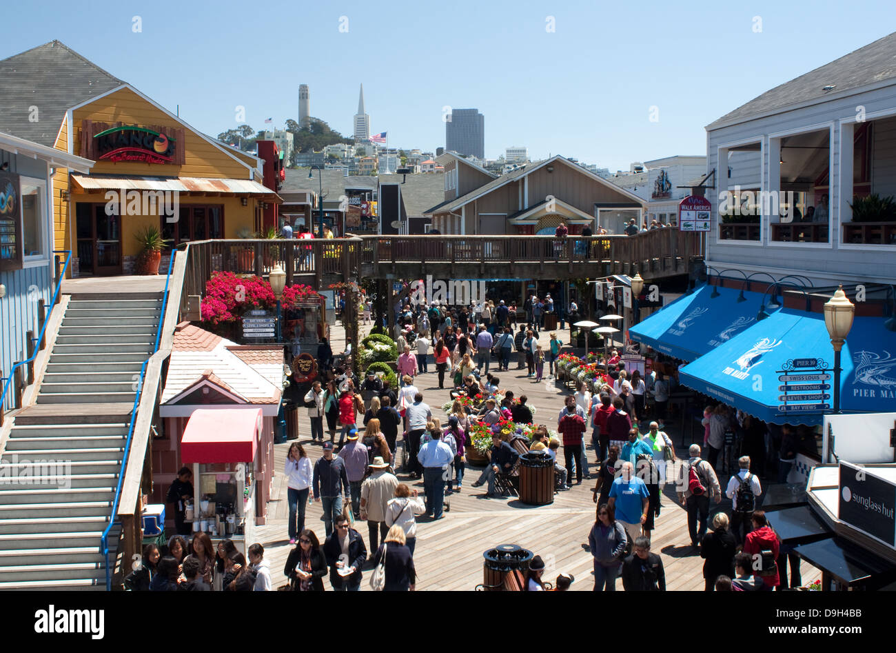 Tourists at Pier 39, San Francisco Stock Photo
