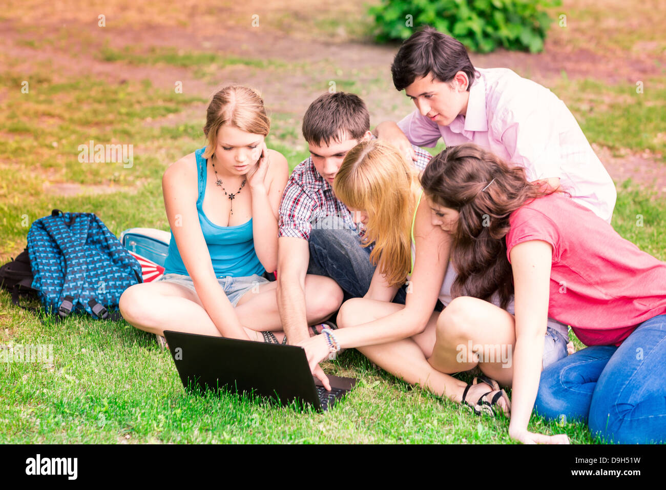 Group of happy smiling Teenage Students Stock Photo - Alamy