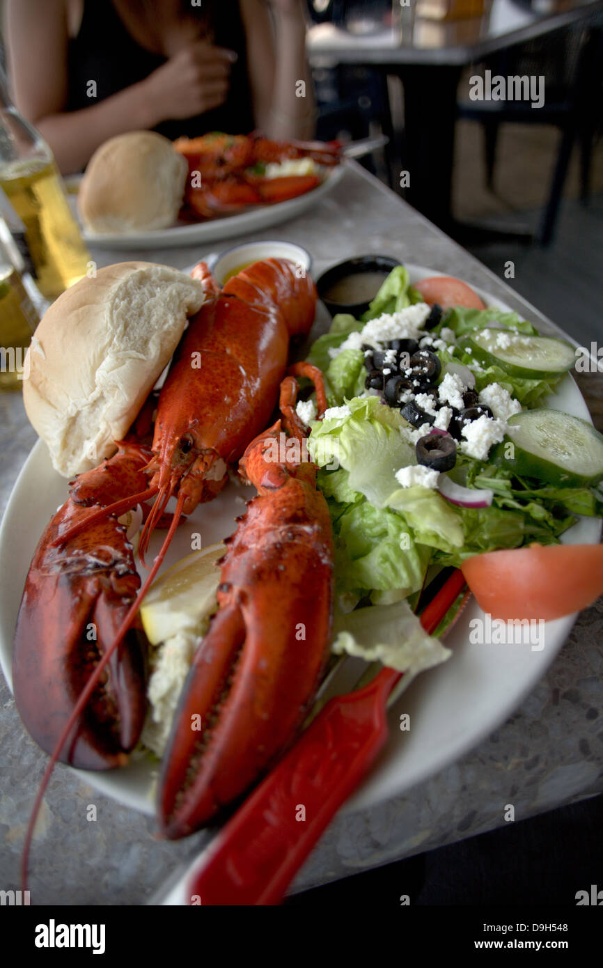 A cooked Shediac Lobster at the Sandbar restaurant in Shediac, New